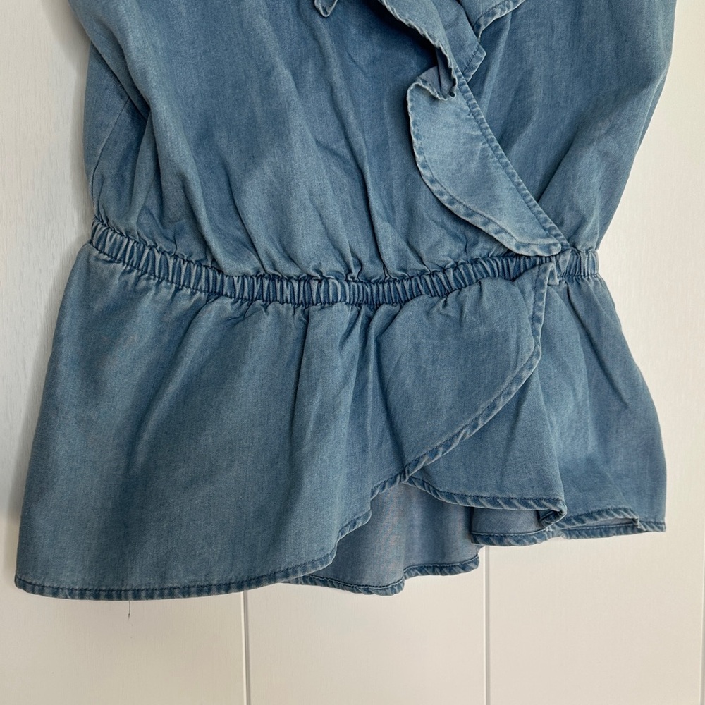 Express Light Blue Denim Ruffle Camisole Size Small - Picture 4 of 7